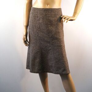 Talbots Tweed Skirt Womens Size 4 Above Knee Brown Wool Blend Italian Fabric